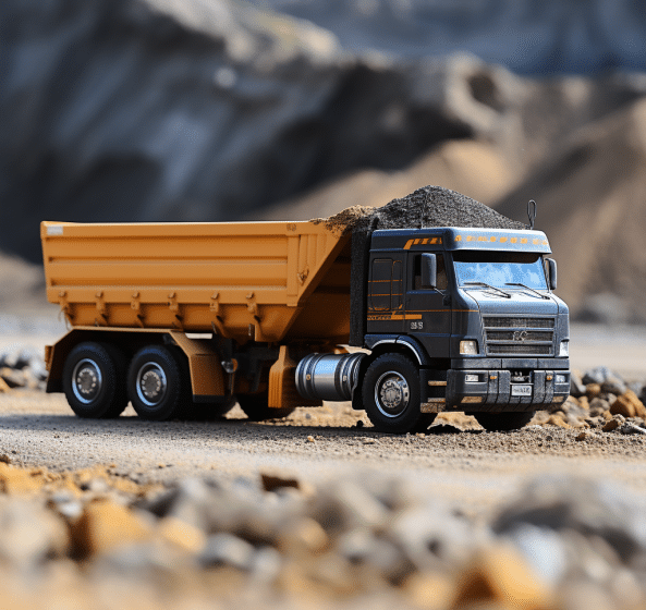 Dump truck load of gravel